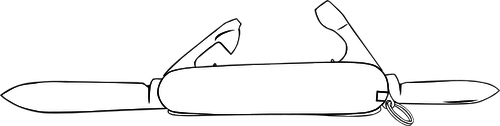 Dibujo vectorial de ejÃ©rcito suizo cuchillo