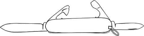 Dibujo vectorial de ejÃ©rcito suizo cuchillo