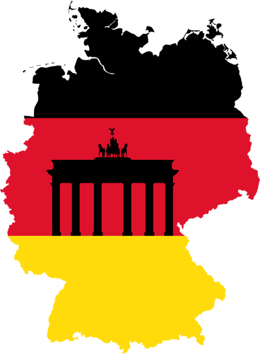 Deutschland-Flagge und Karte