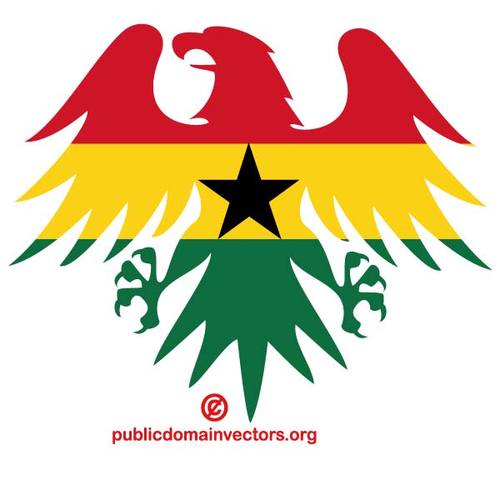 Drapelul Ghana Ã®n interiorul eagle silueta