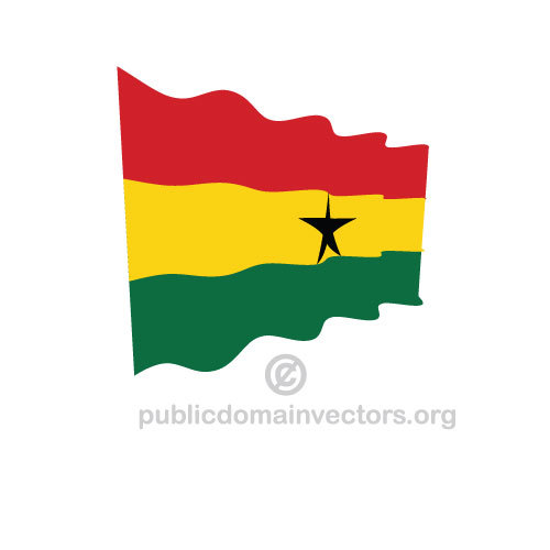 Wuivende vector vlag van Ghana