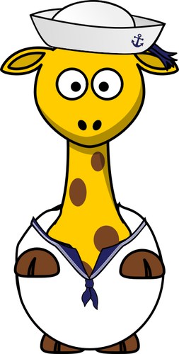 Desenho de girafa marinheiro vetorial