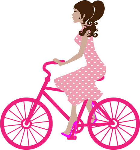 Kvinnlig cyklist vektorbild