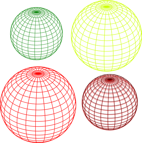 SÃ©lection de globes filaire vector image