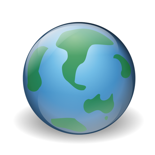 Illustration de vecteur pour le globe monde vert et bleu