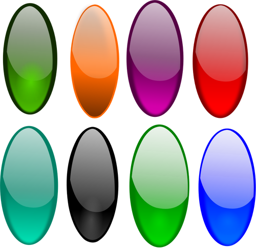 Vector image of oval shaped buttons