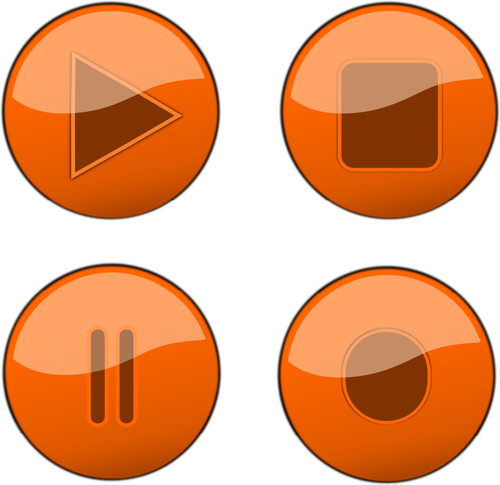 Jugador naranja botones grÃ¡ficos vectoriales