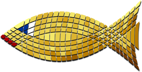 Vektor Klipart mozaika zlatÃ¡ rybka
