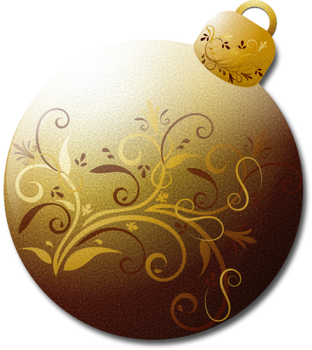 Christmas tree ornament in gold vector image