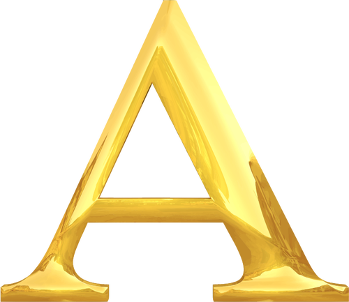 Litera A din aur