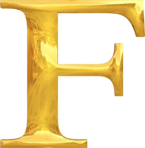 Goldene Buchstaben F