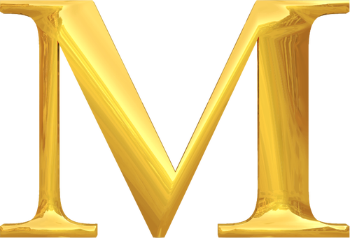 Gold typography M