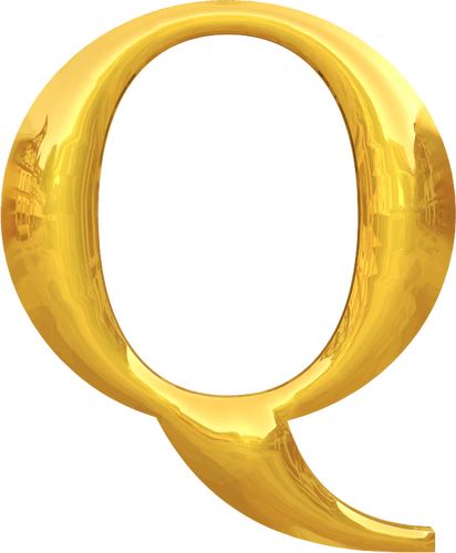 Guld typografi Q