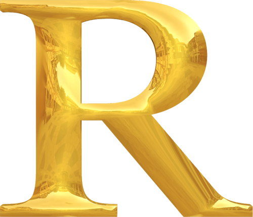 Gold typography R