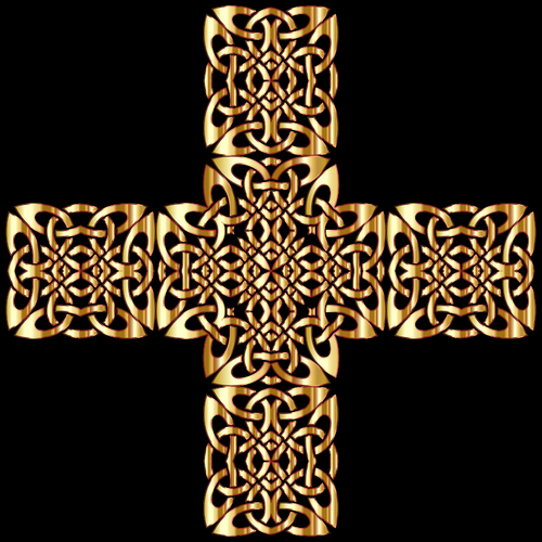Gyllene keltiska Knut i cross