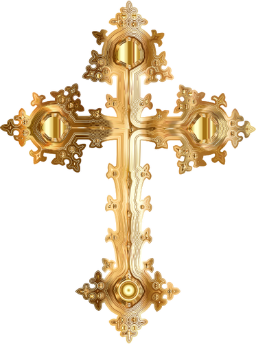 Cruz de ouro ornamentado