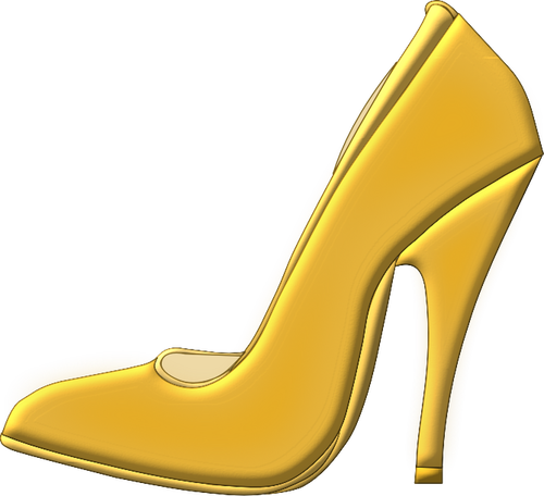 Vektor-Bild der goldenen high heels Schuh