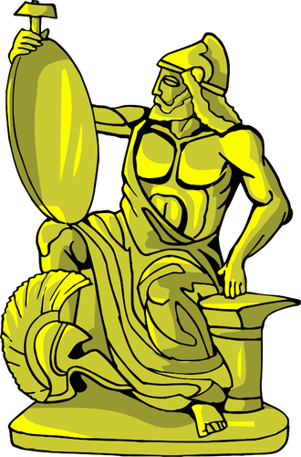 Gyllen statue av kong kriger