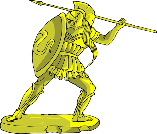 Golden warrior staty