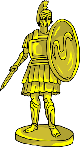 Patung emas dengan prajurit