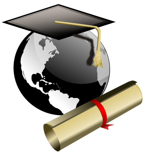 Graduate student hat and degree vector image