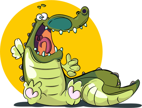 IlustraÃ§Ã£o em vetor de desenho de crocodilo a sorrir