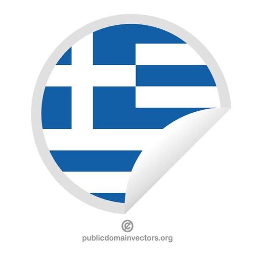 Rund klistermÃ¤rke med grekisk flagg