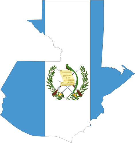 Guatemala map and flag