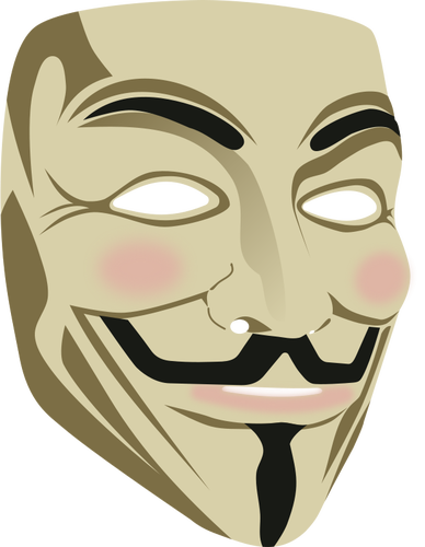 Maschera di Guy Fawkes in immagine vettoriale 3D