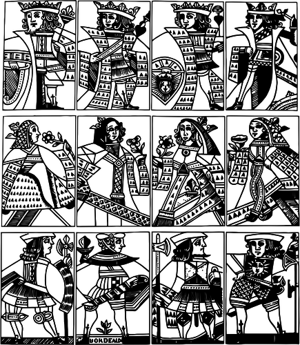 Queens dan raja-raja dari kartu remi vektor ilustrasi