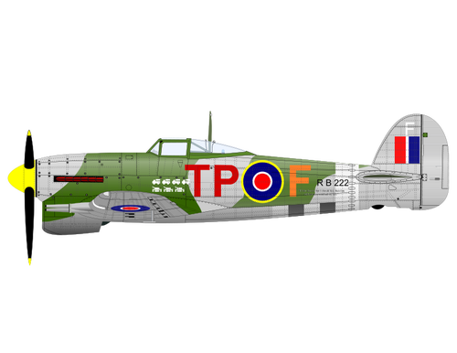 Hawker Typhoon vektorovÃ© ilustrace