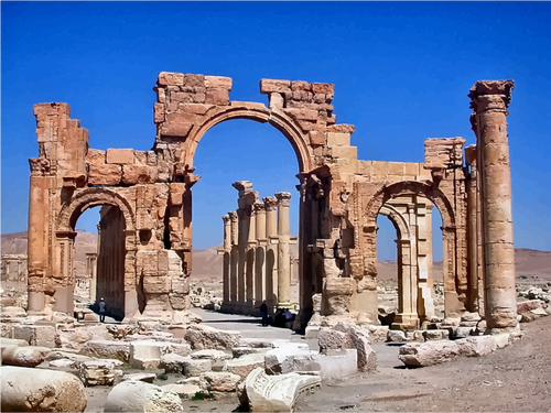 Grafika wektorowa Palmyra Brama Hadriana