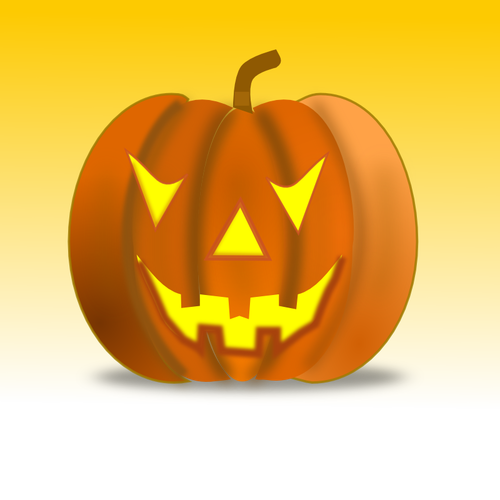 Vector illustration of Halloween pumpkin on yellow background