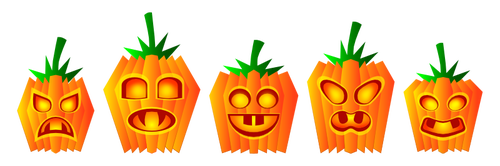 SelecÅ£ie de Halloween dovleac vector illustration