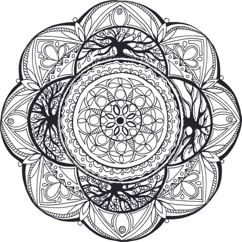 Handgetekende Mandala symbool