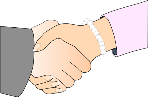 Handshake-Mann und Frau-Vektor
