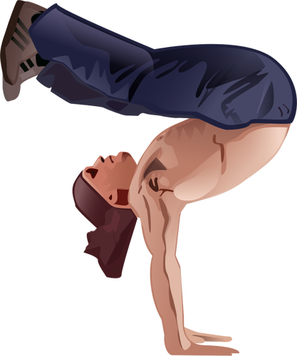 Vector image of guy doing a handstand pose