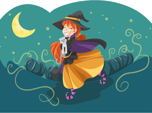 Happy tegneserie Witch