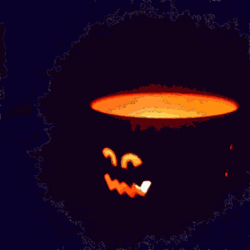 Vektor illustration av ljus belysning upp en skrÃ¤mmande ansikte fÃ¶r Halloween