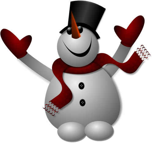 Vector illustraties van juichen sneeuwpop