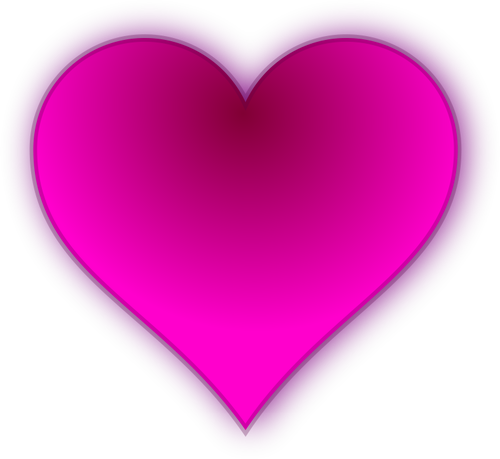 Vector Illustrasjon av glÃ¸dende rosa skyggelagt hjerte