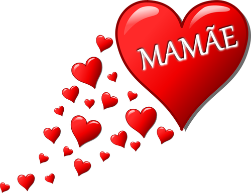 Srdce pro maminku v portugalskÃ©m jazyce vektoru