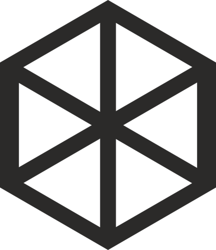 Hexahedron symbol vector image