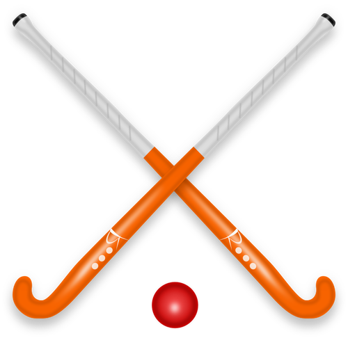 Palo de hockey y la bola