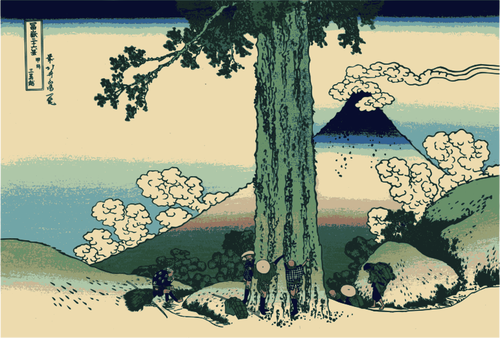 Mishima Pass i Kai provinsen vektor illustration