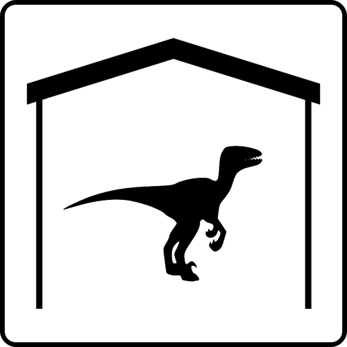 Vector illustraties van dinosauriÃ«rs in hotel kamer pictogram