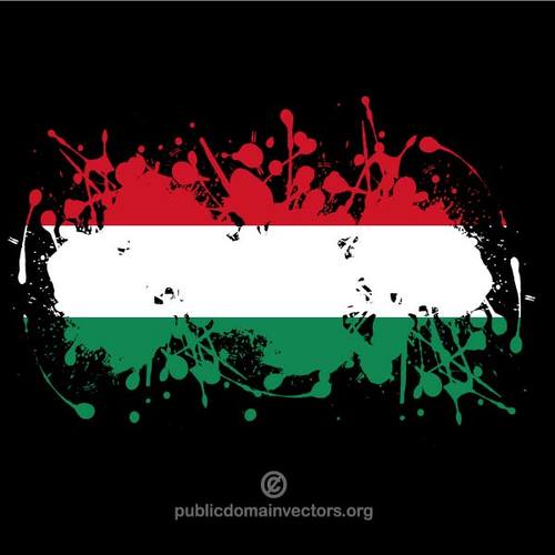 Tinte-Spritzer mit Flagge Ungarn