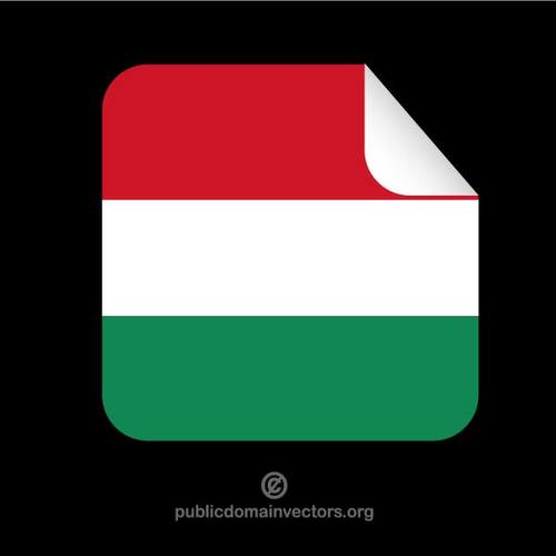 Bandera de HungrÃ­a en una etiqueta