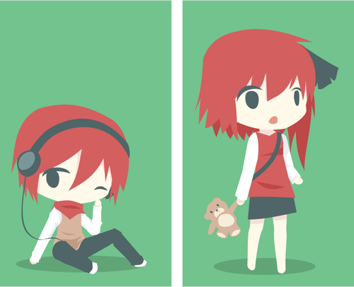 Animasi anak berambut merah