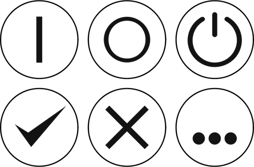 Ilustrasi vektor pilihan monokrom power ikon